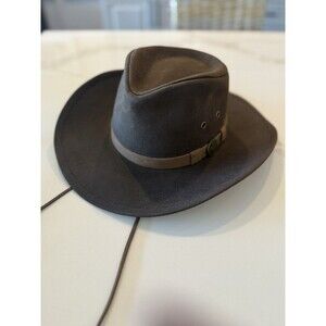 Vintage Outback 1480 Trading Company Kodiak Oilskin Hat Brown Western Style S